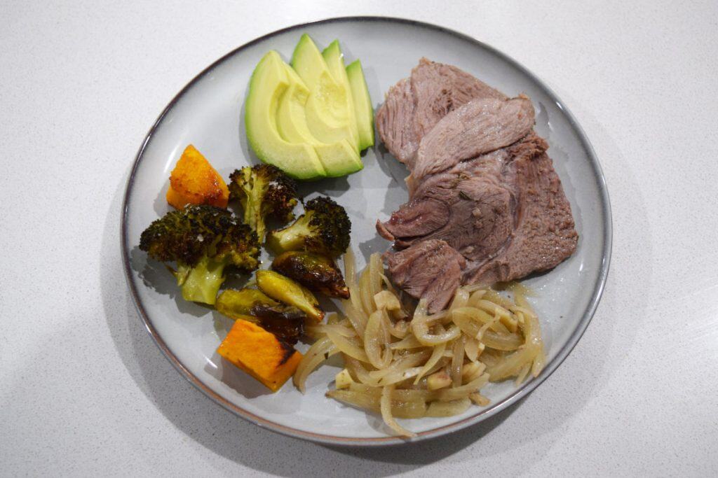 Tender lamb roast with sides